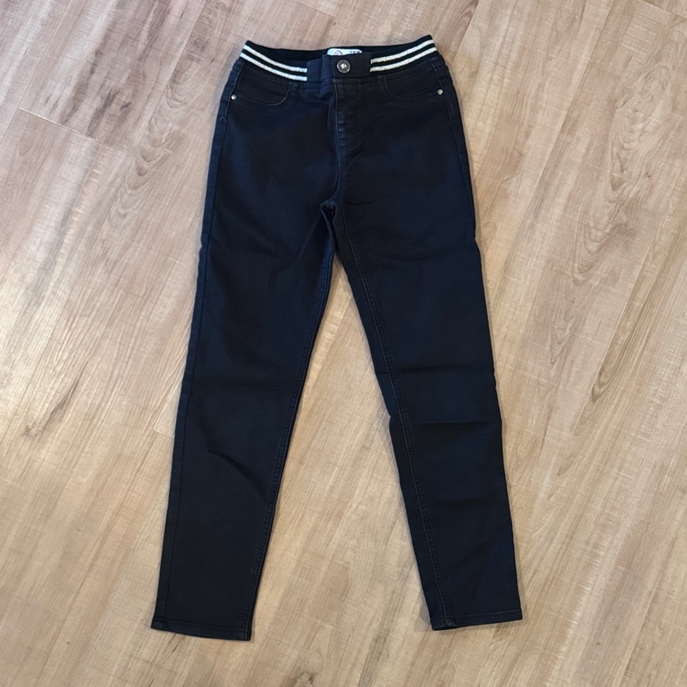 Girls Jordache Black Slim Jeans with Striped Detail